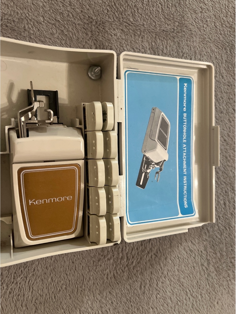 Kenmore Sewing Machine Buttonhole Attachment Model 6737 with Templates and Case